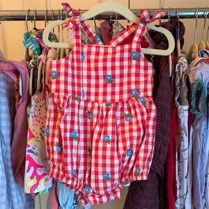 Hanna Andersson Red and White Gingham Kids One Piece